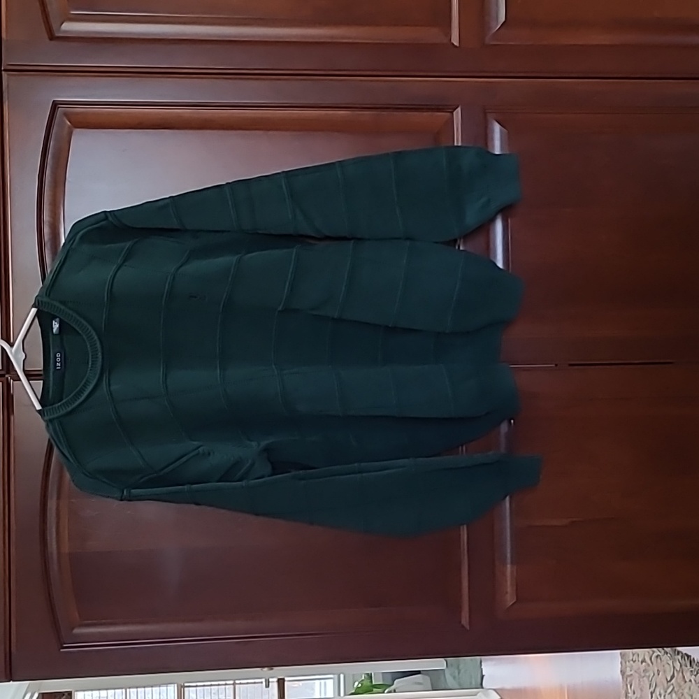 Mens Izod dark green cotton sweater